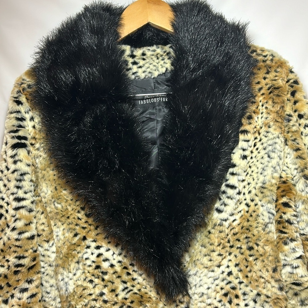 Faux fur cheetah mink jacket Donna Salyers fabulous furs animal print